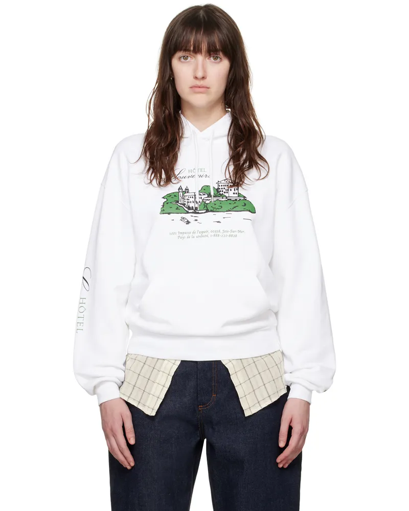 A.P.C. White JJJJound Edition 'Hôtel Souvenirs' Hoodie Aab