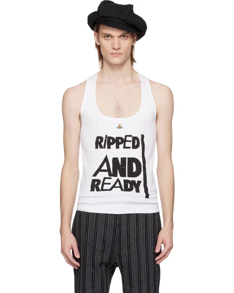 Vivienne Westwood White 'Ripped & Ready' Tank Top Ss25-a401
