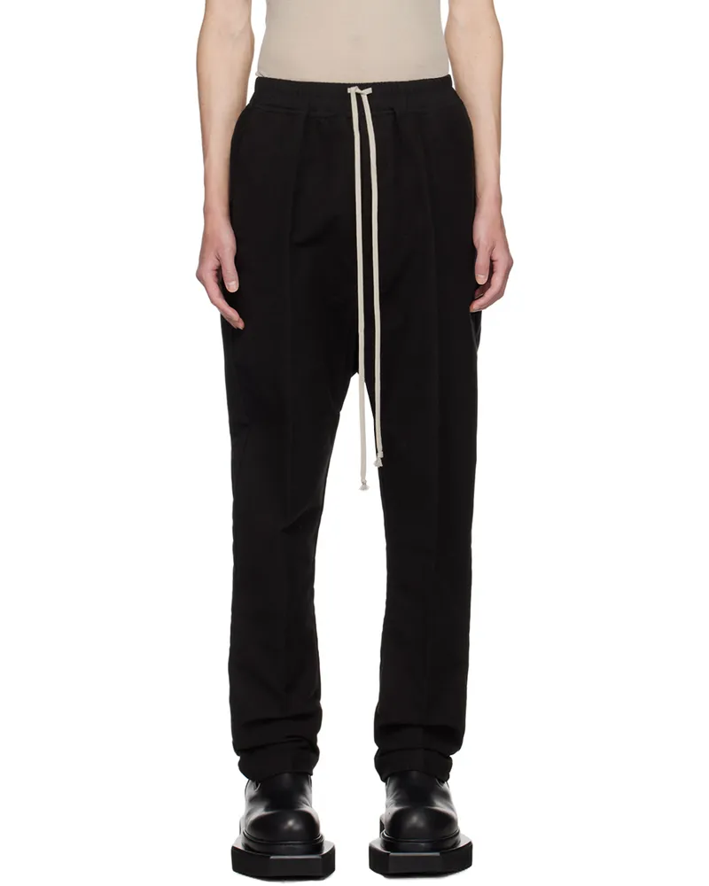 Rick Owens Black Porterville Drawstring Long Trousers 09