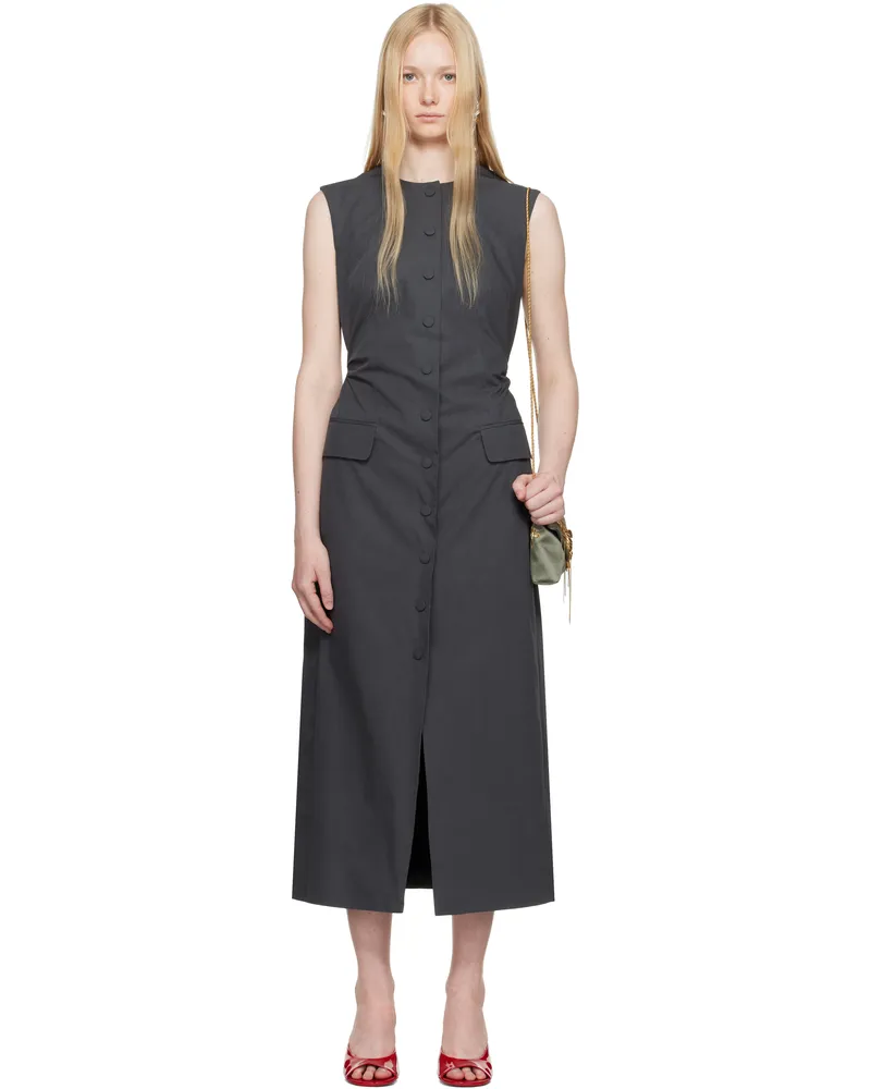 Dries van Noten Gray Tailored Midi Dress 803