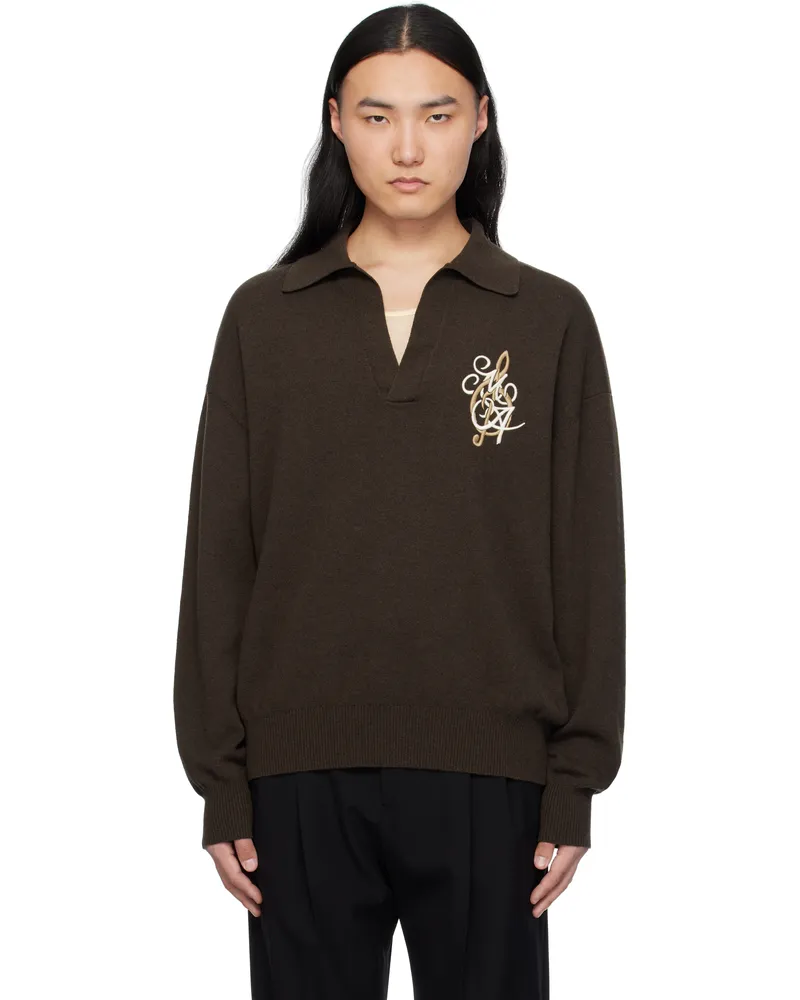 Amiri Brown 'MA' Music Note Sweater Dark