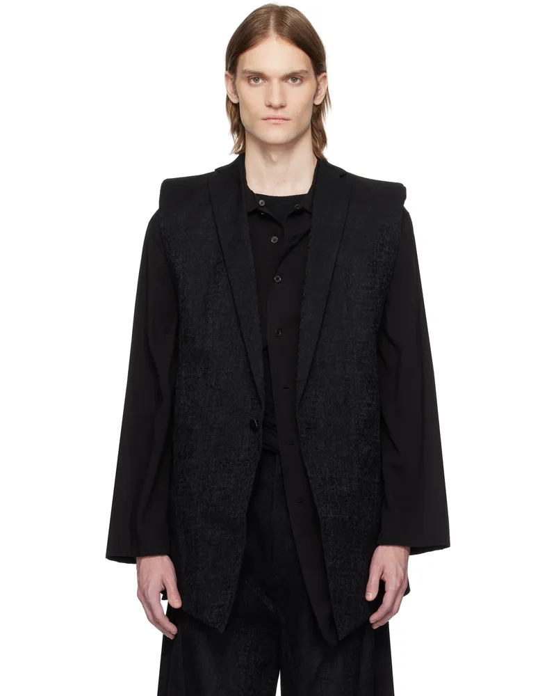 Julius Black Herren Sleeveless Blazer Black