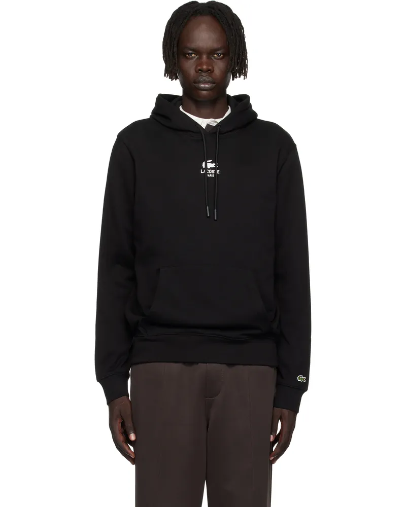 Lacoste Black Print Hoodie Black
