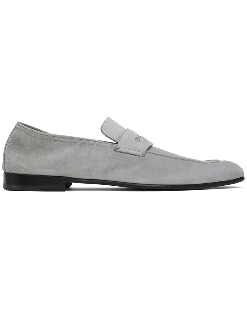 Ermenegildo Zegna Gray L'Asola Loafers Sey