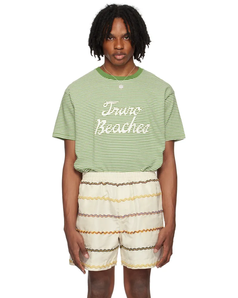 BODE Green & White 'Truro' T-Shirt Gncrm