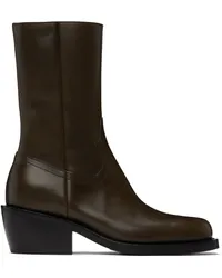 Dries van Noten Brown Mid-Calf Boots Dark