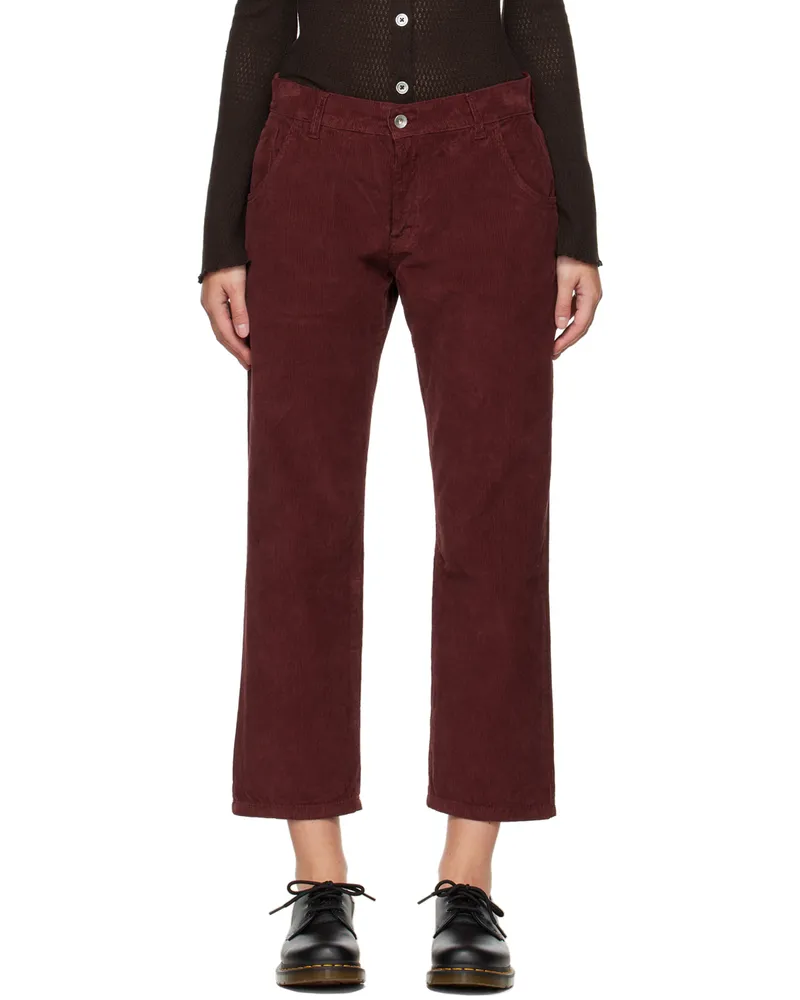 YMC Burgundy Geanie Trousers Burgundy