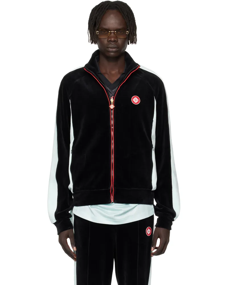 Casablanca Paris Black Velour Track Jacket Black
