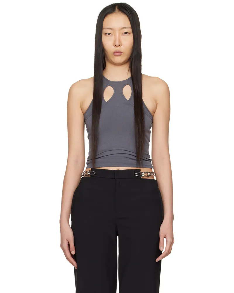 Dion Lee Gray Mobius Loop Tank Top Asphalt