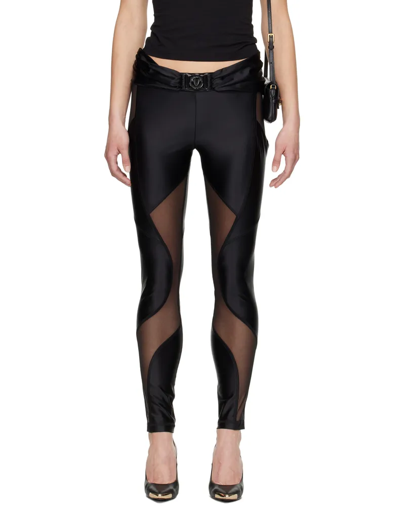 Versace Jeans Black V-Emblem Leggings E899