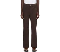 Brown Patch Leather Trousers