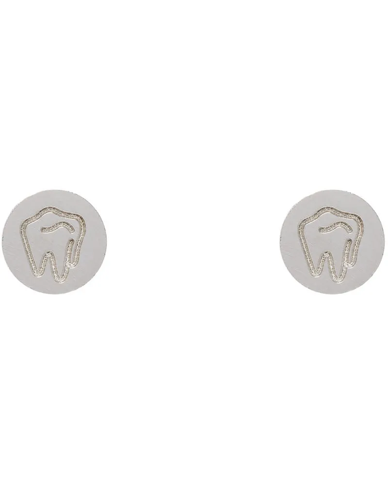 In Gold We Trust Paris SSENSE Exclusive Silver Logo Cufflinks Silver