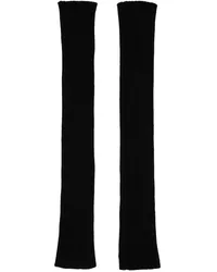 Rick Owens Black Porterville Ribbed Arm Warmers Black