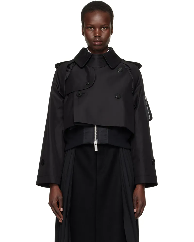Sacai Black Cotton Gabardine x Nylon Twill Blouson 001