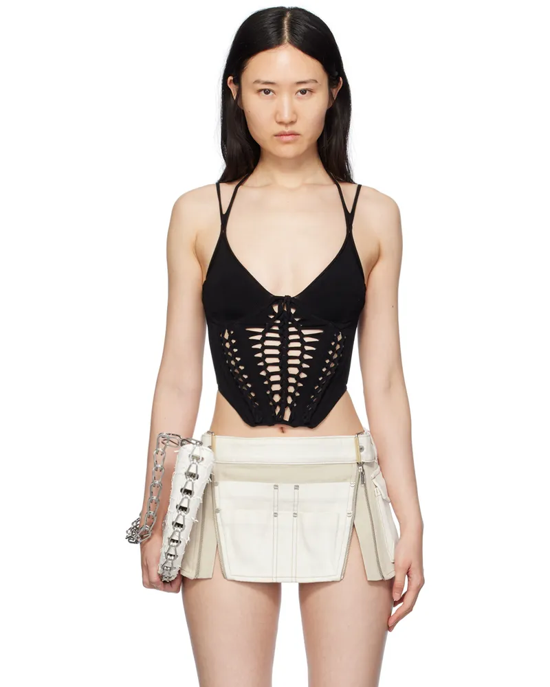 Dion Lee Black Braided Tank Top Black