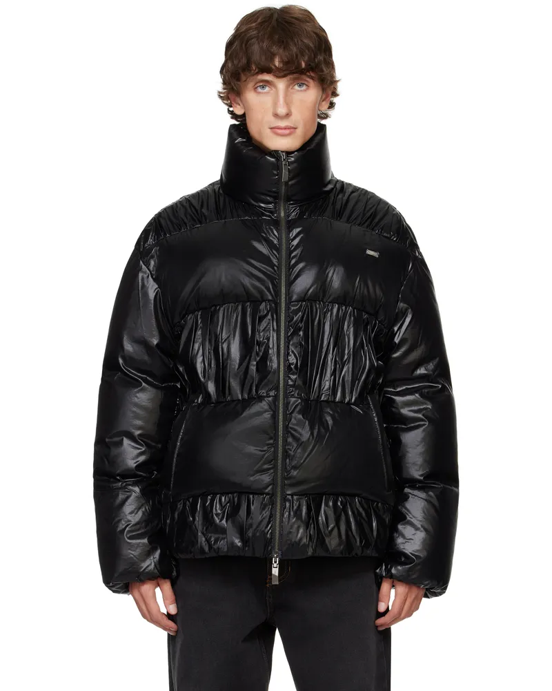 Adererror Black Gathered Down Jacket Noir