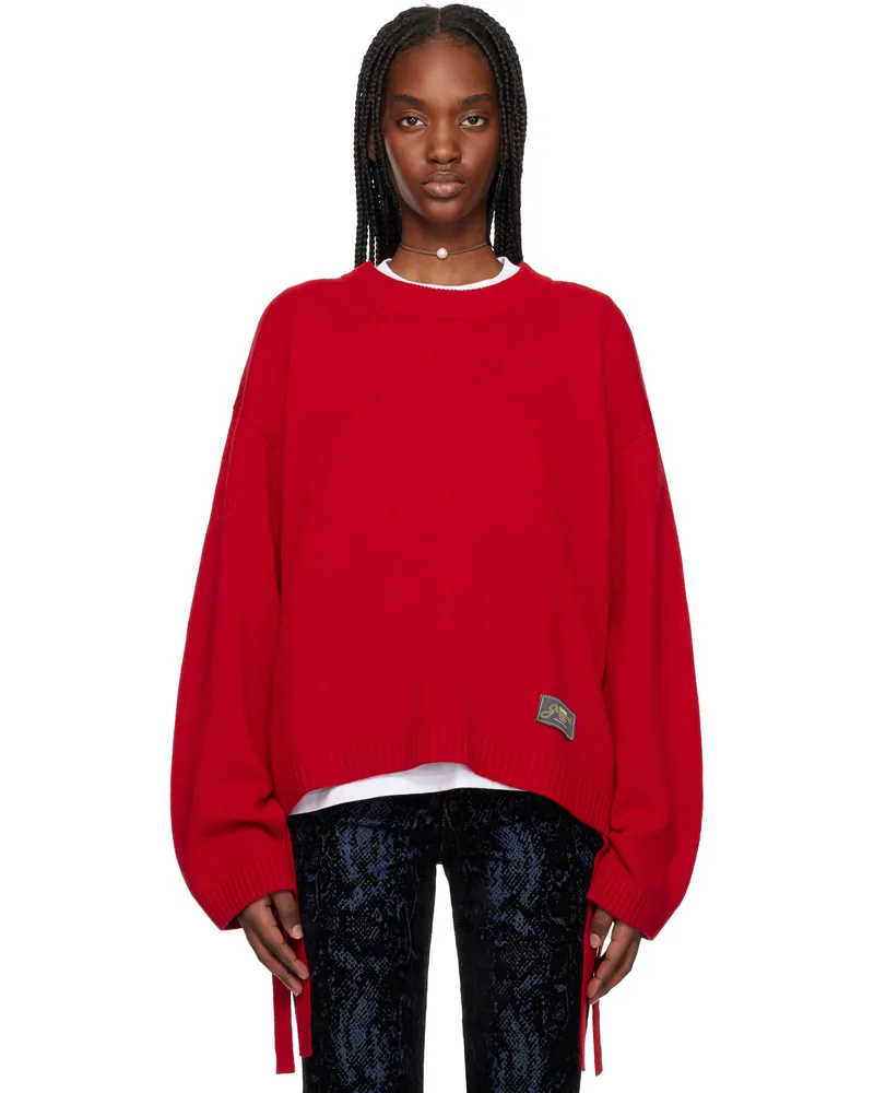 Ganni Red Future Wool Mix Oversized Sweater 474