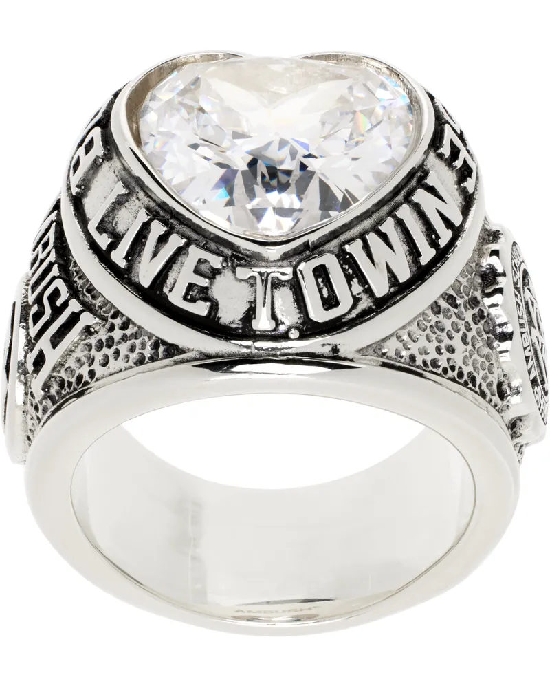 AMBUSH Silver Heart Class Ring Silver-clear