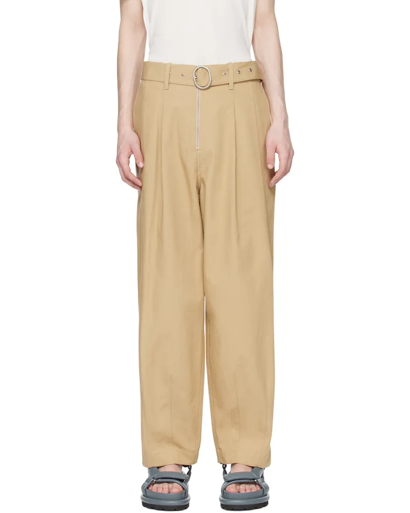 Jil Sander Beige Belted Trousers 260