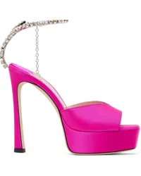 Jimmy Choo Pink Saeda 125 Heeled Sandals Fuchsia