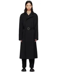 Jil Sander Black Belted Trench Coat Black