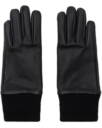 Burberry Black Leather Gloves Black