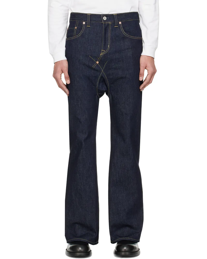 Fumito Ganryu Navy 5P Flare Sarouel Jeans Indigo