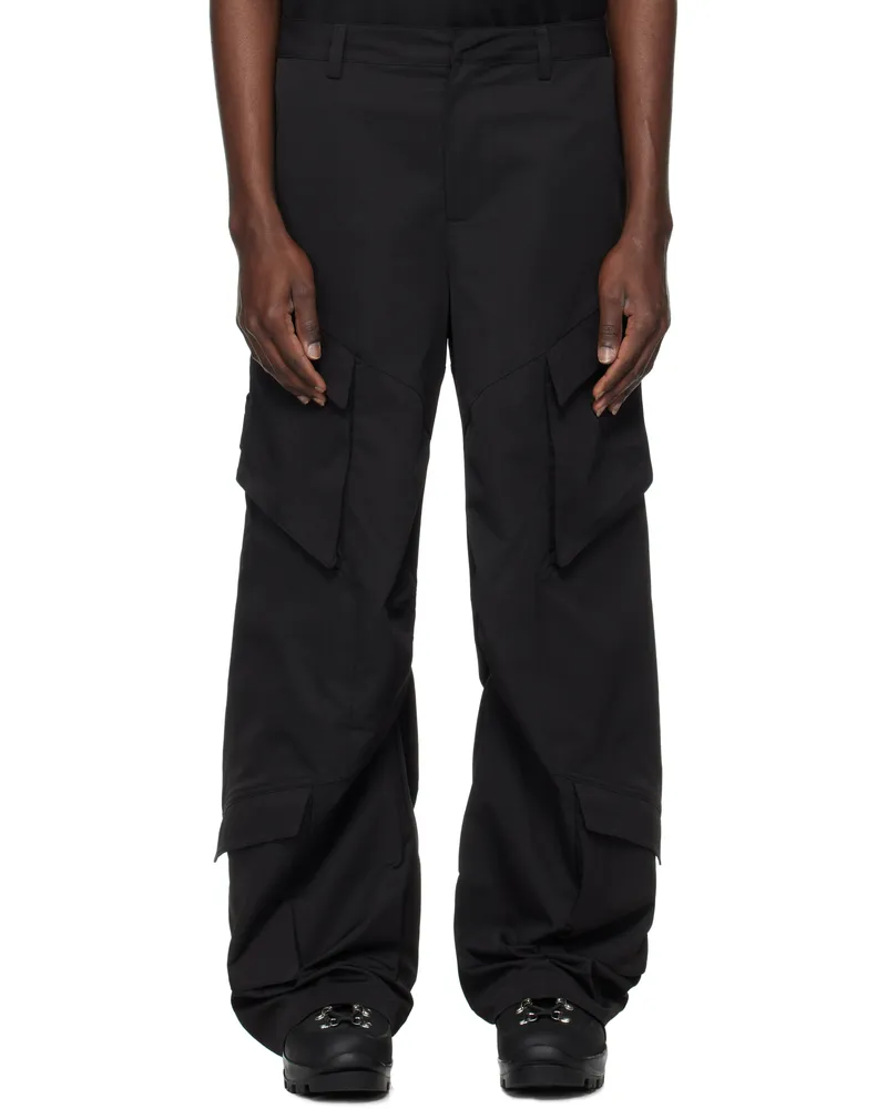 Heliot Emil Black Cellulae Cargo Pants Black