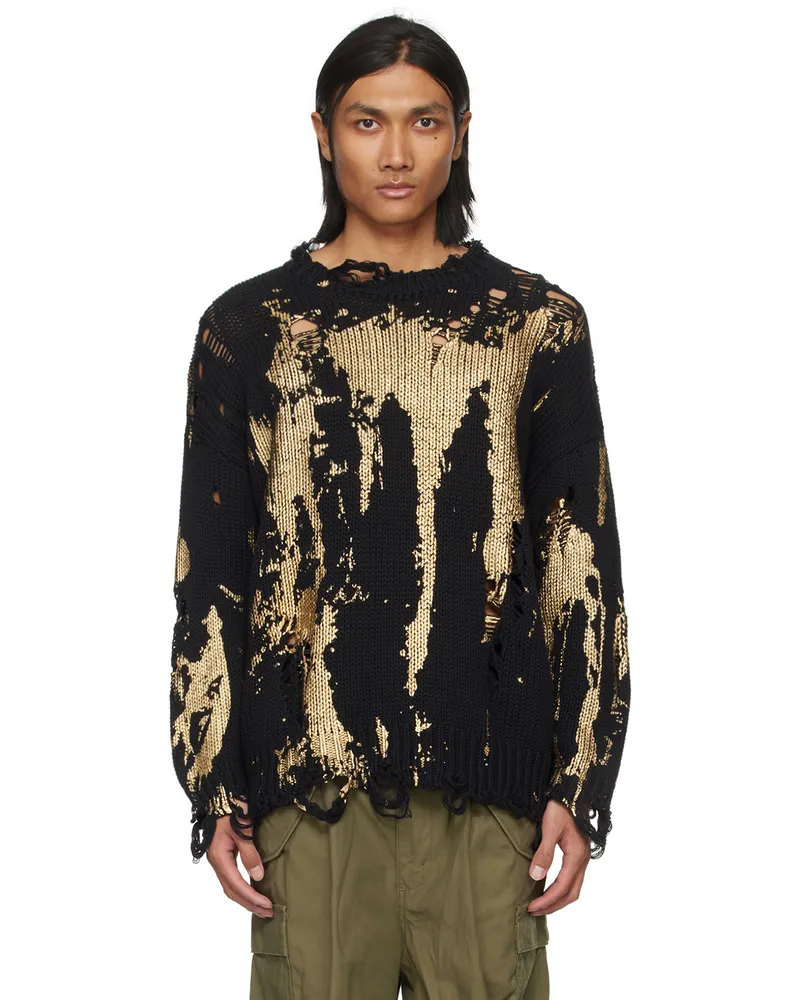 R13 Black Printed Sweater Blk