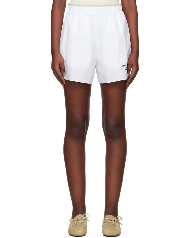 OFF-WHITE White Poplin Shorts White