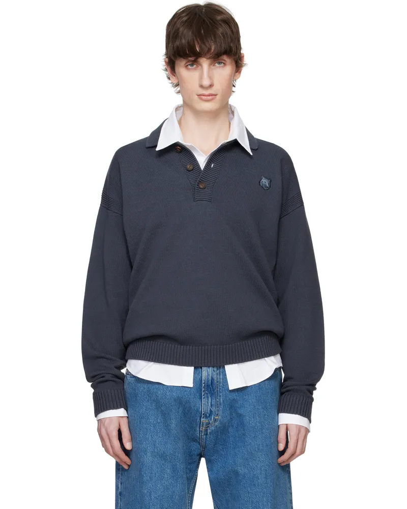 Kitsuné Gray Bold Fox Head Patch Comfort Polo 0076