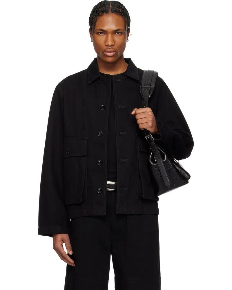 Christophe Lemaire Black Boxy Denim Jacket Bk999