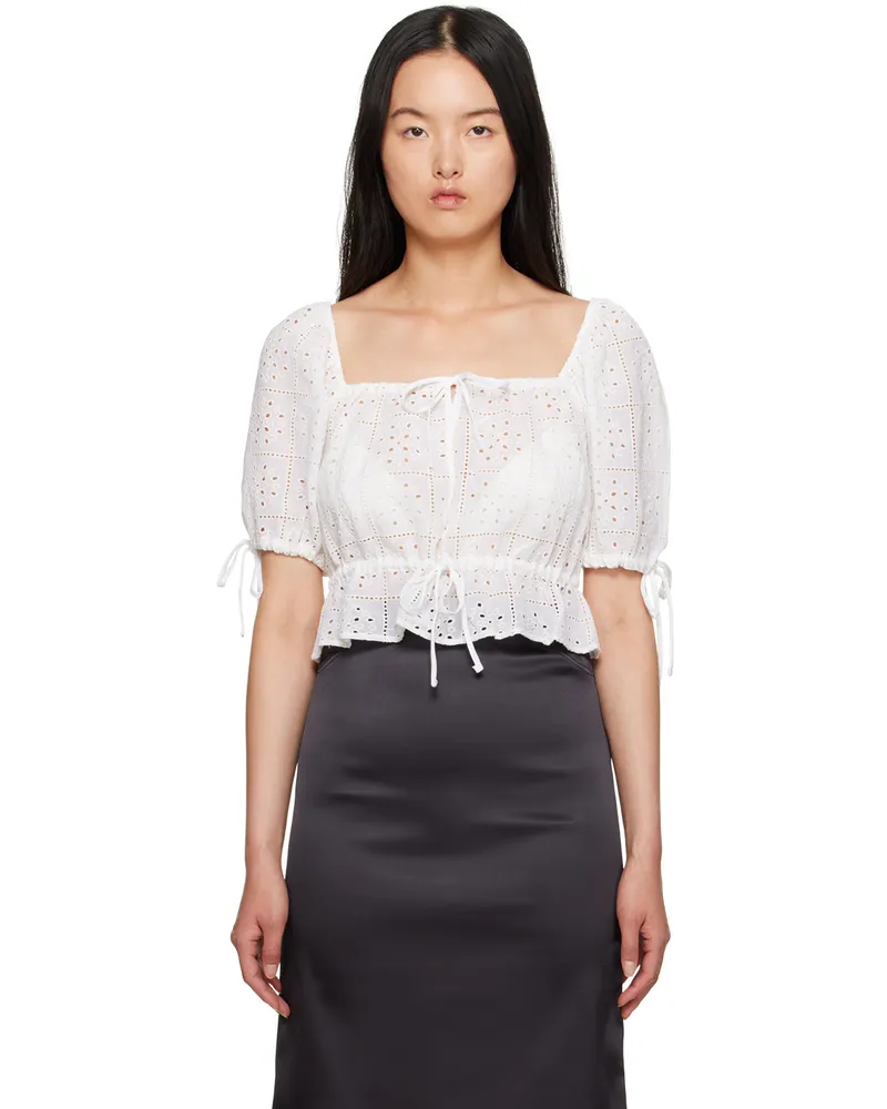 Ganni White Cropped Blouse 151