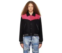 Black & Pink New Margo Western Varsity Jacket