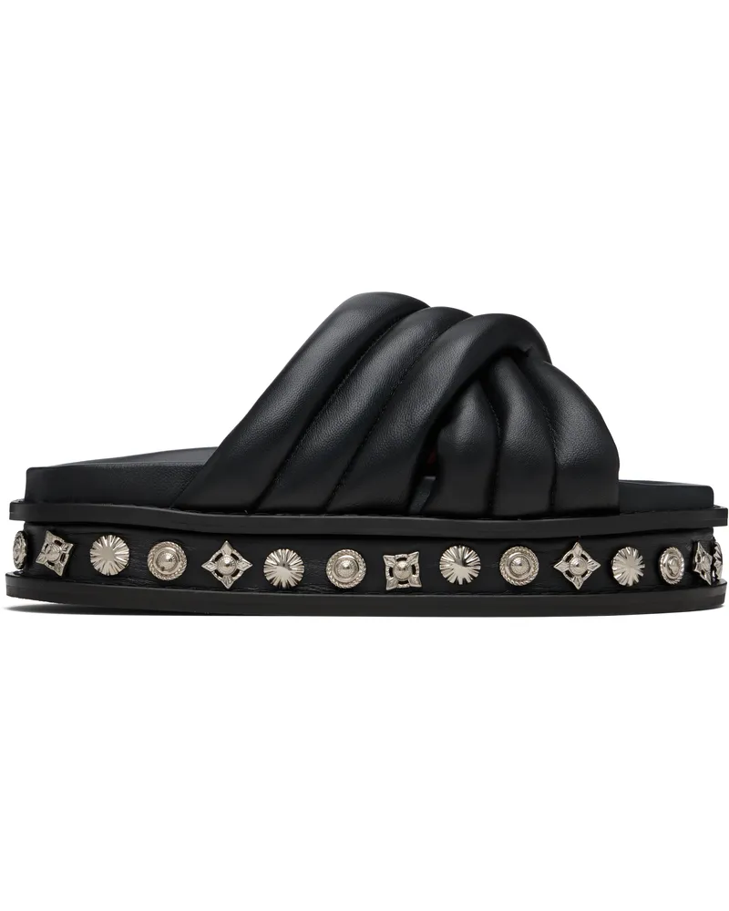 Toga Black Soft Leather Sandals Black