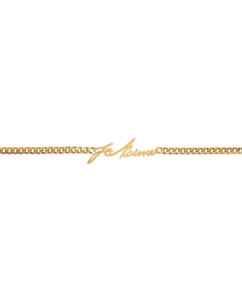 Balmain Gold 'Je t'aime' Brass Chain Belt X15