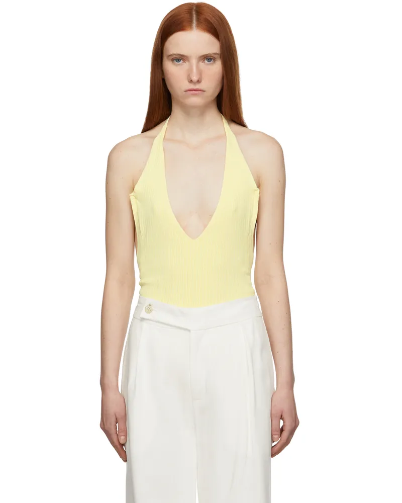 SIR SSENSE Exclusive Yellow Halter Kelvin Bodysuit Lemon
