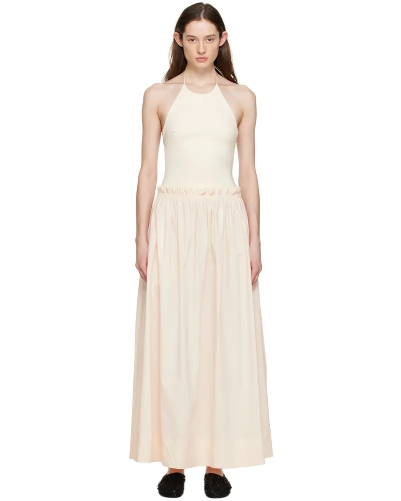 Esse Studios Off-White Halter Maxi Dress Crema