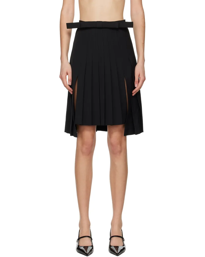 SHUSHU/TONG SSENSE Exclusive Black Split Pleats Miniskirt Ut152ba100