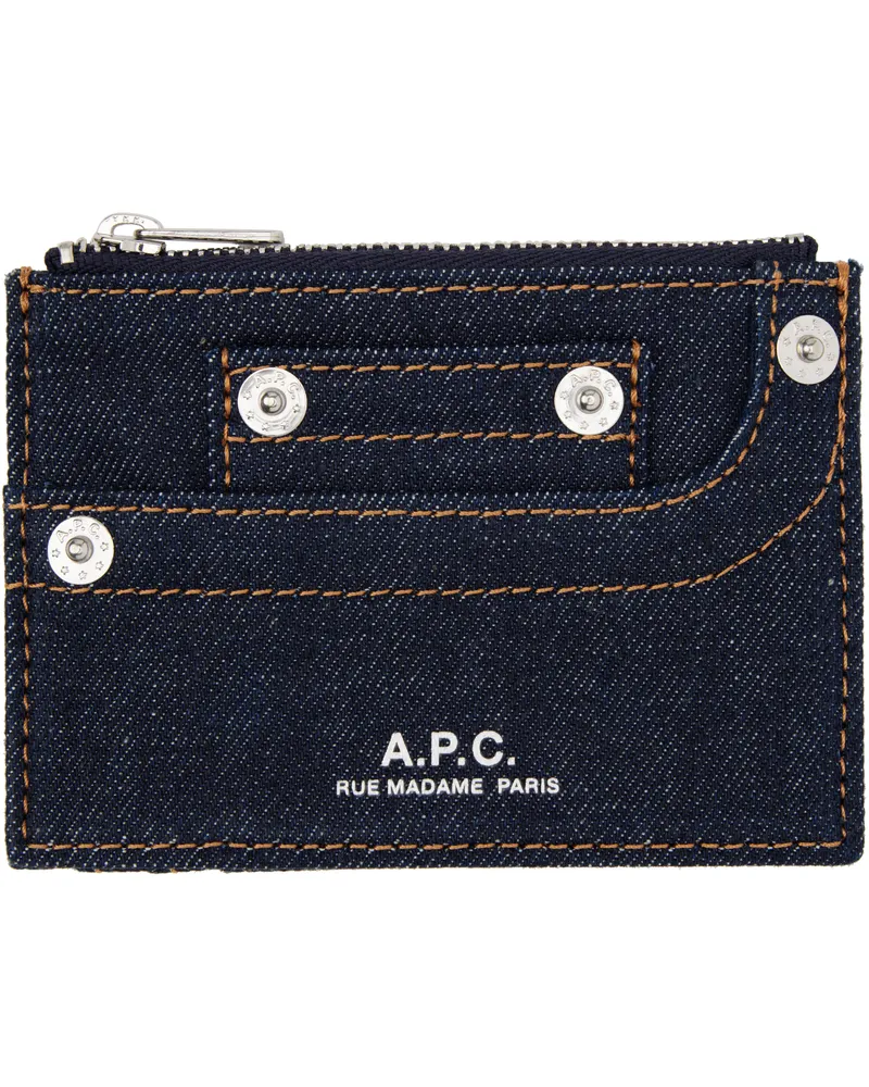 A.P.C. Indigo Denim Standard Card Holder Iai