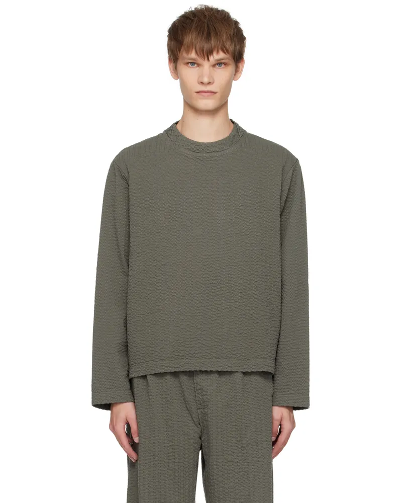 Craig Green Khaki Embroidered Linestitch Smock T-shirt Olive
