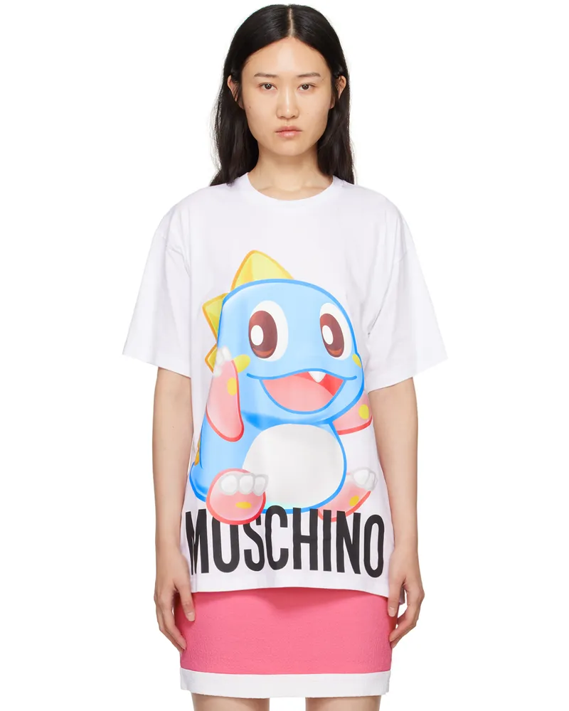 Moschino White Puzzle Bobble T-Shirt A1001