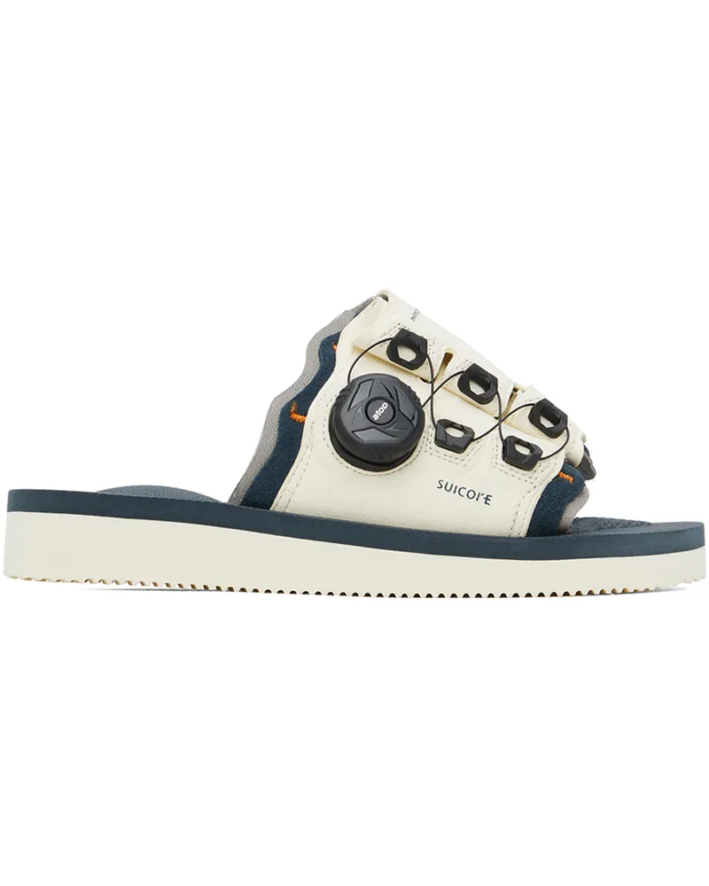 SUICOKE Off-White & Navy LETA-ab Sandals Ivory