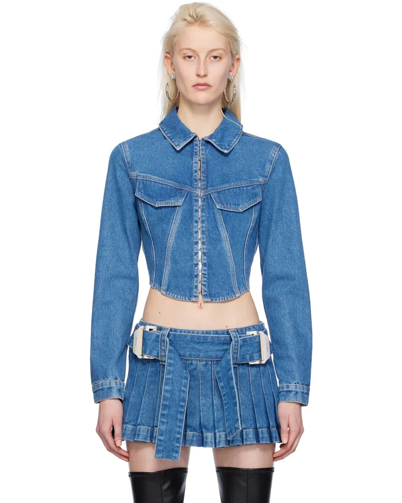 Dion Lee Blue Corset Denim Jacket American