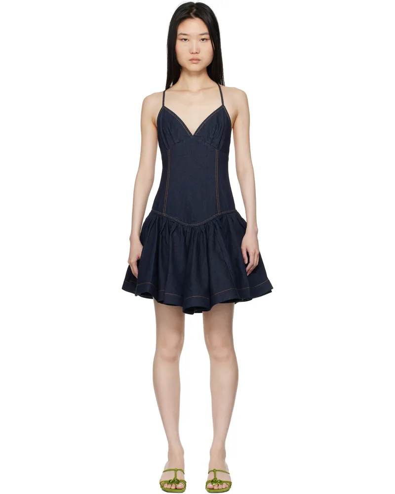 Zimmermann Navy Crush Denim Minidress Nhtsky