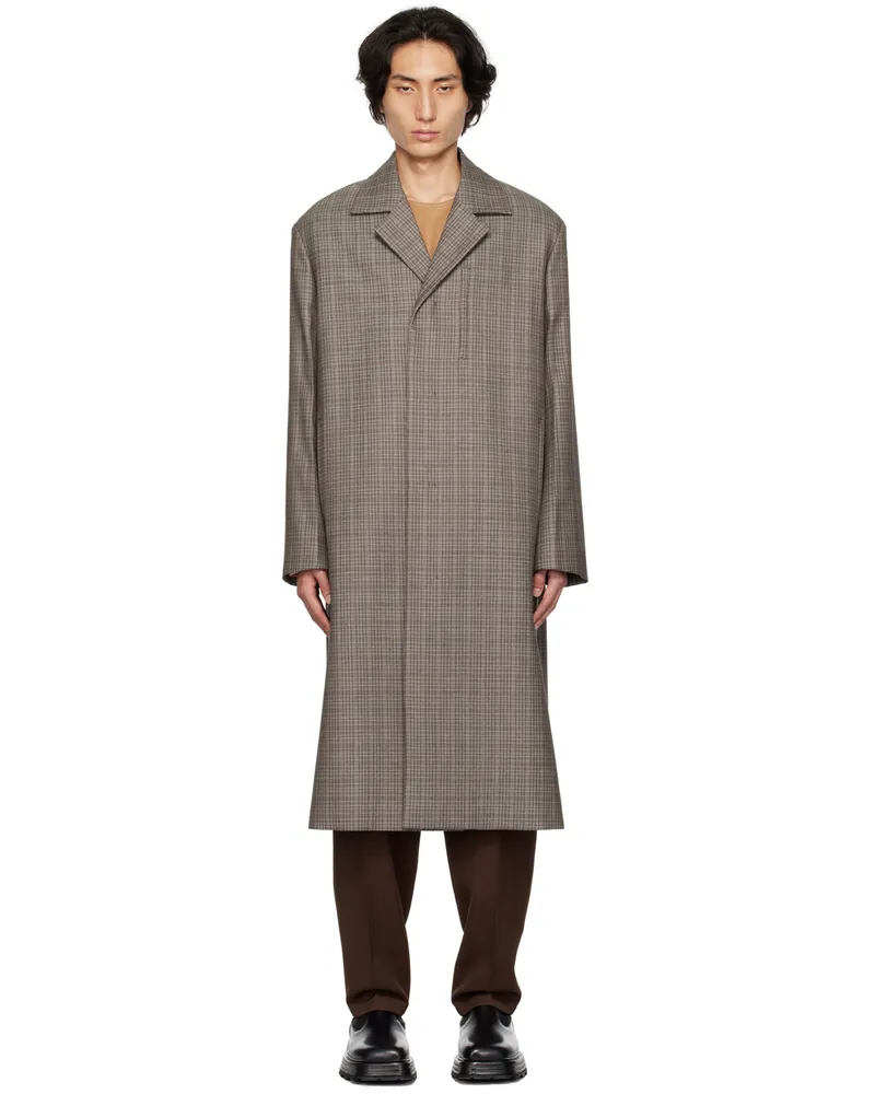 Jil Sander Gray Notched Lapel Coat 092