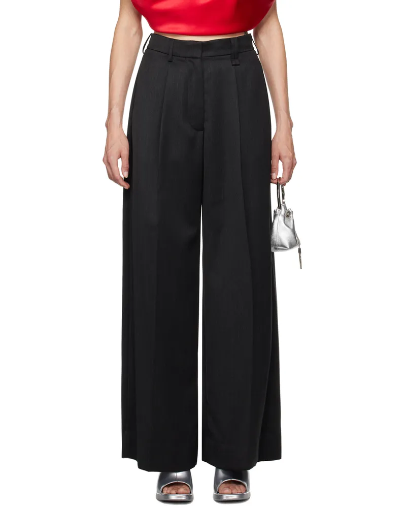 Simone Rocha Gray Furry Welt Pocket Trousers Charcoal