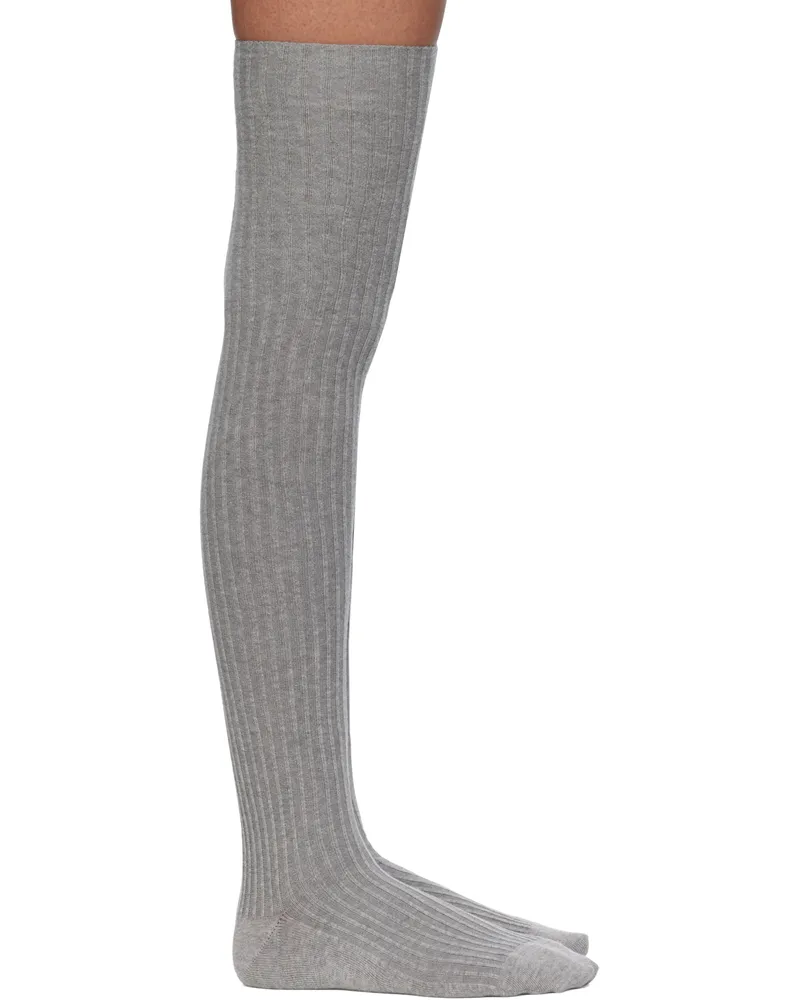 Baserange Two-Pack Black & Gray Overknee Socks Black