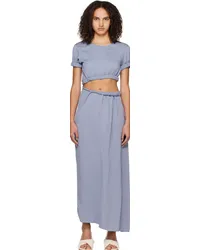 Christopher Esber Blue Roll Sleeve Tee Maxi Dress Blue