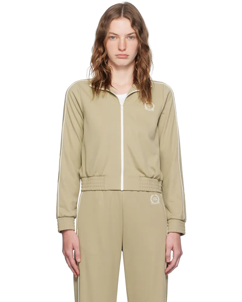 SPORTY & RICH Beige Golf Embroidered Track Jacket 13